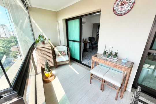 Varanda da Sala de apartamento à venda com 4 quartos, 150m² em Vila Pauliceia, São Paulo
