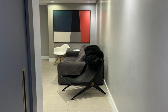 Sala de apartamento à venda com 3 quartos, 96m² em Vila Scarpelli, Santo André