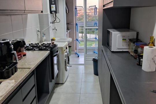 Cozinha de apartamento para alugar com 3 quartos, 80m² em Balneário Tropical, Paulínia