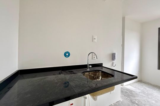 Cozinha  de kitnet/studio à venda com 0 quarto, 20m² em Campo Belo, São Paulo