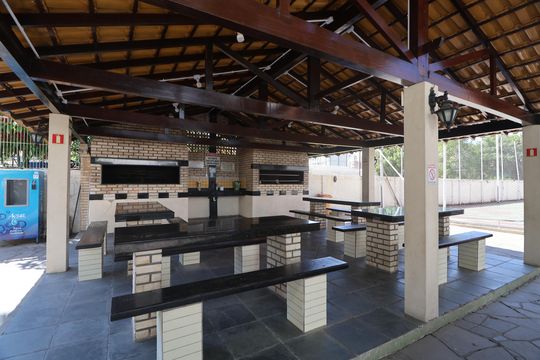 Área comum - Churrasqueira de apartamento à venda com 1 quarto, 48m² em Centro, Canoas