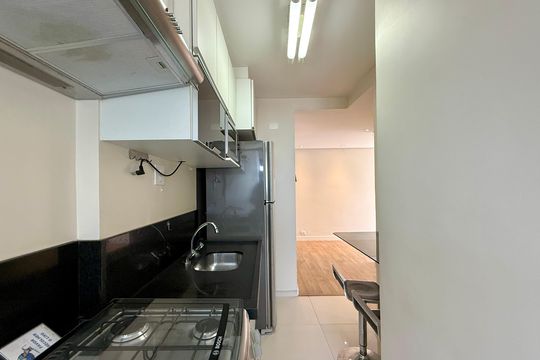 Cozinha  de apartamento à venda com 1 quarto, 65m² em Jardim Promissao, São Paulo