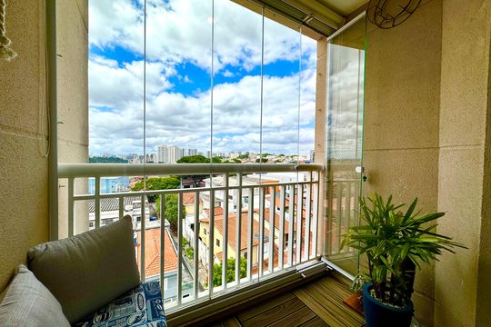 Varanda da Sala de apartamento à venda com 2 quartos, 50m² em Jardim Santa Mena, Guarulhos
