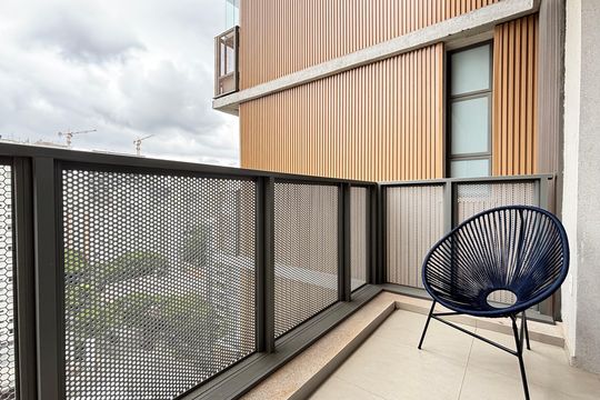 Varanda  de kitnet/studio à venda com 1 quarto, 31m² em Indianópolis, São Paulo
