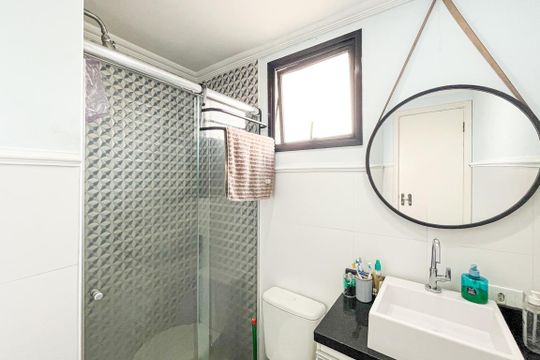 Banheiro de apartamento à venda com 2 quartos, 48m² em Parque Mandaqui, São Paulo