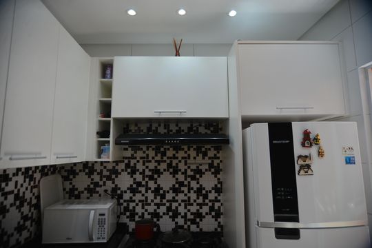 Cozinha de apartamento para alugar com 2 quartos, 72m² em Vila Valparaíso, Santo André