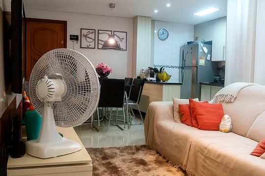Sala de apartamento à venda com 3 quartos, 75m² em Vila Valparaíso, Santo André