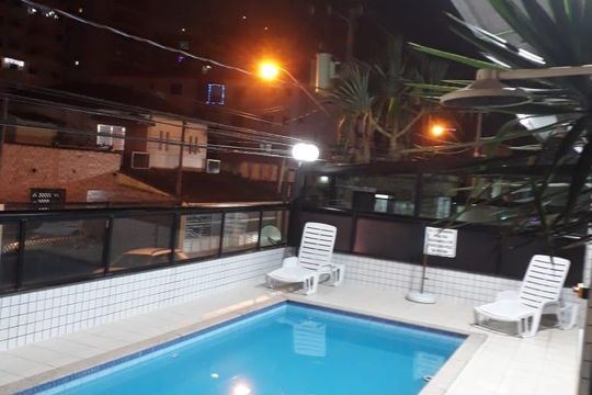 Área externa de apartamento para alugar com 1 quarto, 50m² em Guilhermina, Praia Grande