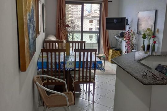 Sala de apartamento para alugar com 1 quarto, 50m² em Guilhermina, Praia Grande