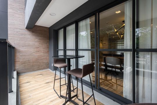 Área comum de kitnet/studio para alugar com 1 quarto, 27m² em Pinheiros, São Paulo