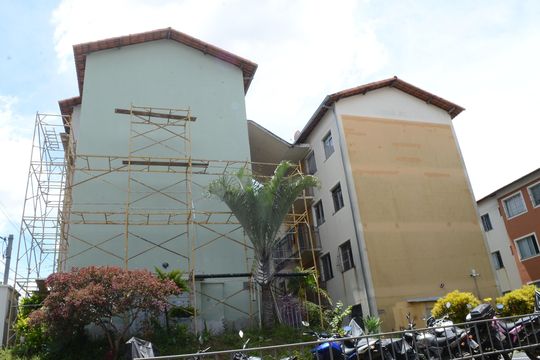 Fachada do bloco de apartamento à venda com 2 quartos, 50m² em Vitoria, Belo Horizonte