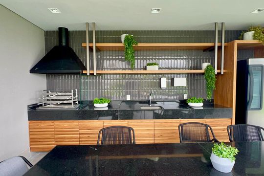 Área comum - Churrasqueira de kitnet/studio à venda com 1 quarto, 25m² em Pinheiros, São Paulo