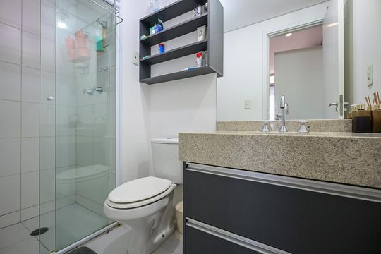 Banheiro Suíte  de apartamento à venda com 1 quarto, 35m² em Real Parque, São Paulo