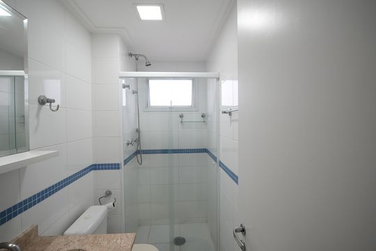 Banheiro da Suíte 2 de apartamento à venda com 3 quartos, 165m² em Jardim, Santo André