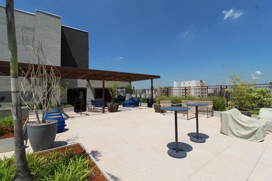 Área Comum - Solário de kitnet/studio para alugar com 1 quarto, 25m² em Vila Olímpia, São Paulo