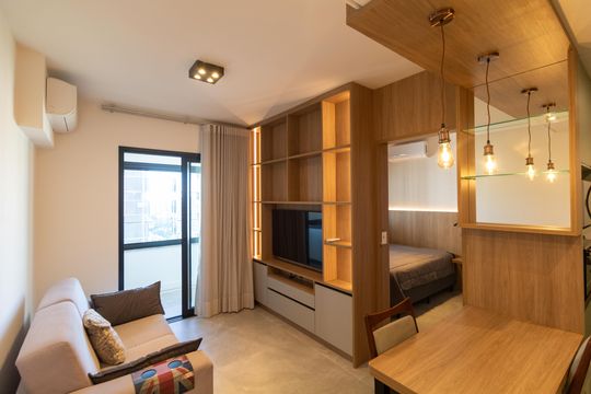 Salas de apartamento à venda com 1 quarto, 43m² em Centro, Campinas