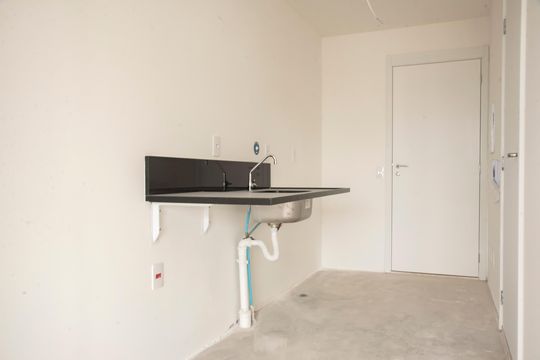 Cozinha de kitnet/studio à venda com 1 quarto, 26m² em Vila Clementino, São Paulo