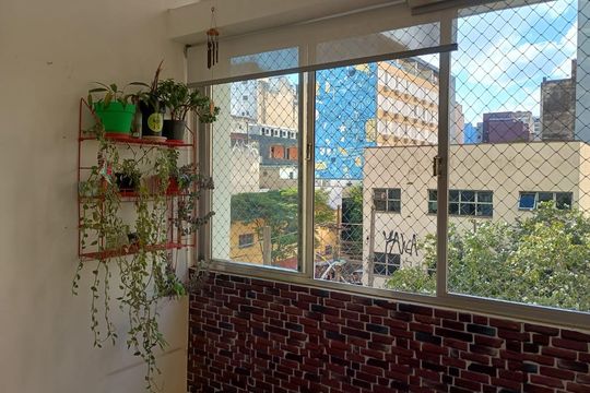 Varanda de apartamento à venda com 1 quarto, 68m² em Vila Buarque, São Paulo