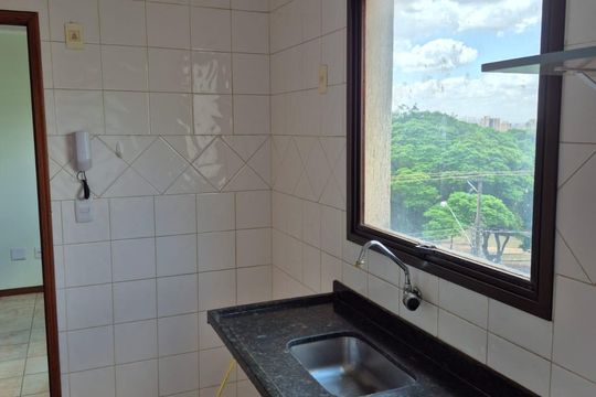Cozinha de apartamento para alugar com 1 quarto, 45m² em Subsetor Sul - 3 (S-3), Ribeirão Preto
