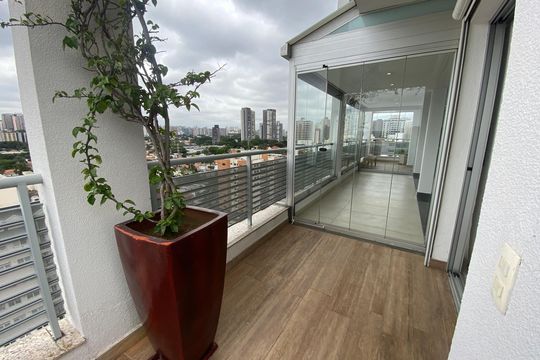 Varanda da Sala de apartamento à venda com 2 quartos, 163m² em Brooklin Novo, São Paulo
