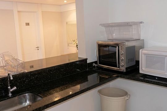 Cozinha de apartamento à venda com 2 quartos, 54m² em Vila Alzira, Santo André
