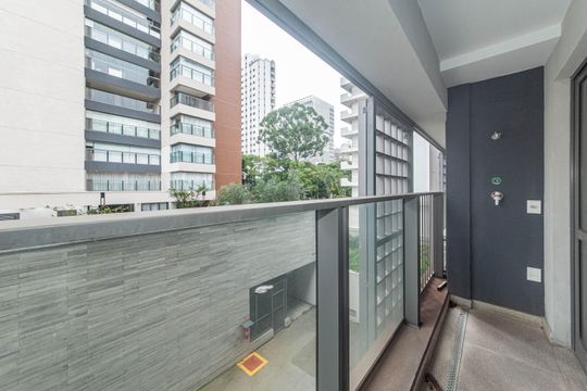 Varanda de kitnet/studio para alugar com 1 quarto, 24m² em Brooklin, São Paulo