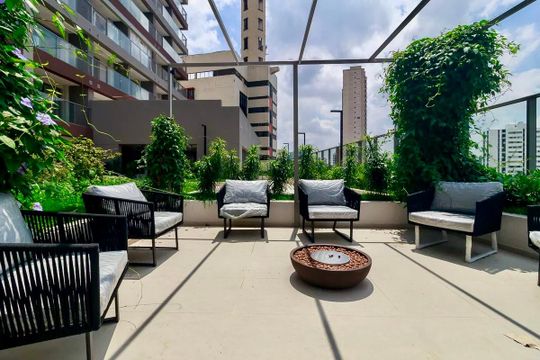 Área comum de apartamento para alugar com 1 quarto, 41m² em Santo Amaro, São Paulo