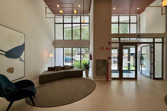 Hall Social Bloco de apartamento para alugar com 1 quarto, 41m² em Santo Amaro, São Paulo