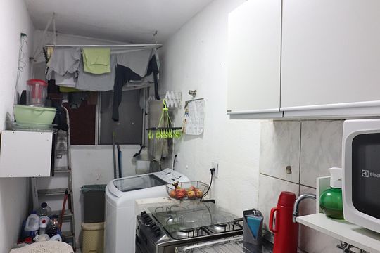 Cozinha e Área de Serviço de apartamento à venda com 2 quartos, 49m² em Vila Alves Dias, São Bernardo do Campo