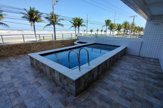 Área comum - Piscina de apartamento para alugar com 1 quarto, 42m² em Balneario Flórida, Praia Grande