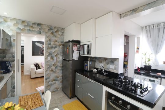 Cozinha de apartamento para alugar com 2 quartos, 68m² em Chácara Mafalda, São Paulo