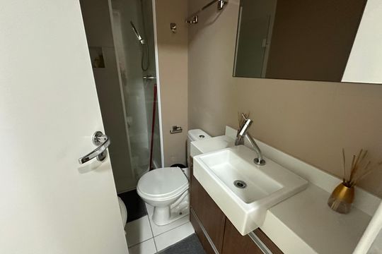 Banheiro da Suíte de apartamento para alugar com 1 quarto, 54m² em Alphaville Empresarial, Barueri