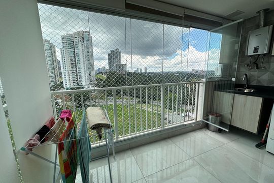 Varanda da Sala de apartamento para alugar com 1 quarto, 54m² em Alphaville Empresarial, Barueri