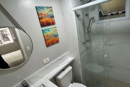Banheiro de apartamento para alugar com 3 quartos, 72m² em Vila Castelo, São Paulo