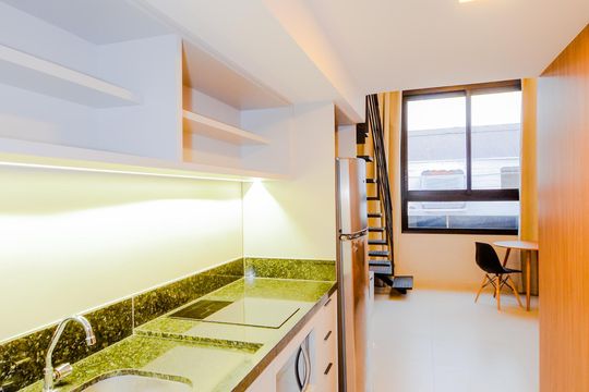 Cozinha de kitnet/studio para alugar com 1 quarto, 34m² em Vila Galvão, Guarulhos