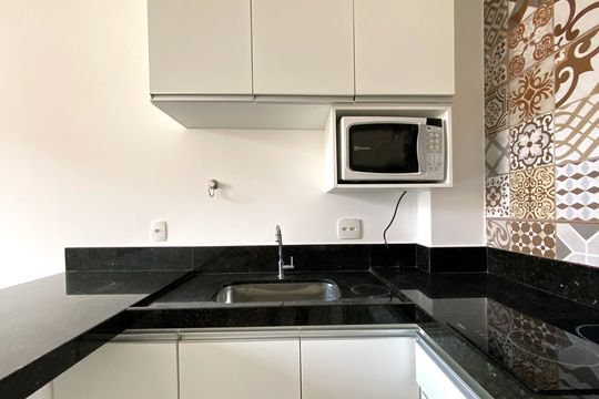 Cozinha de kitnet/studio para alugar com 1 quarto, 36m² em Ouro Preto, Belo Horizonte