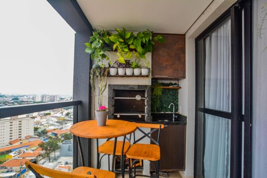 Varanda da Sala de apartamento à venda com 2 quartos, 60m² em Parque das Nações, Santo André