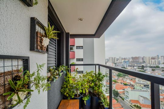 Varanda da Sala de apartamento à venda com 2 quartos, 60m² em Parque das Nações, Santo André