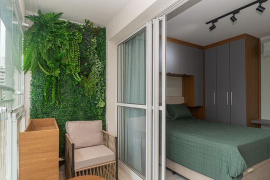 Varanda do Quarto de kitnet/studio para alugar com 1 quarto, 25m² em Bela Vista, São Paulo