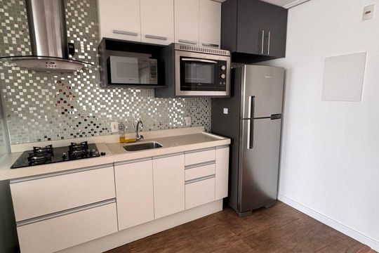 Cozinha de apartamento à venda com 2 quartos, 58m² em Barra Funda, São Paulo