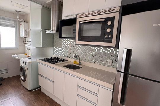 Cozinha de apartamento à venda com 2 quartos, 58m² em Barra Funda, São Paulo
