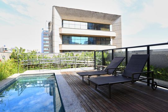 Área comum - Piscina de kitnet/studio para alugar com 1 quarto, 40m² em Santa Efigênia, Belo Horizonte