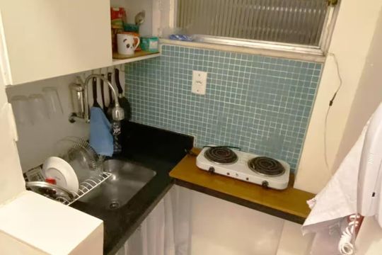 Cozinha de apartamento à venda com 1 quarto, 24m² em Centro, Rio de Janeiro