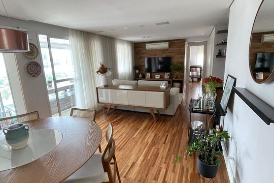 Sala de apartamento à venda com 2 quartos, 90m² em Brooklin, São Paulo