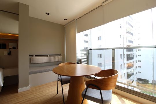 Cozinha de kitnet/studio para alugar com 1 quarto, 29m² em Itaim Bibi, São Paulo
