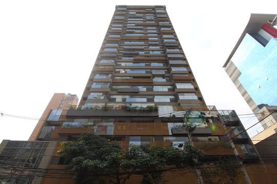 Fachada do Prédio de kitnet/studio para alugar com 1 quarto, 29m² em Itaim Bibi, São Paulo