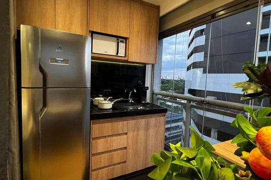 Cozinha de apartamento à venda com 1 quarto, 35m² em Pinheiros, São Paulo