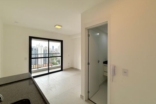 Cozinha  de kitnet/studio para alugar com 1 quarto, 24m² em Vila Cordeiro, São Paulo