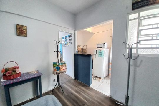 Sala de apartamento para alugar com 1 quarto, 50m² em Centro, São Vicente