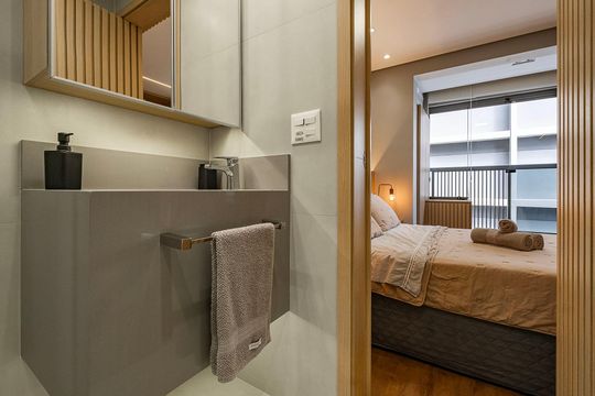 Banheiro de kitnet/studio à venda com 1 quarto, 26m² em Sumarezinho, São Paulo